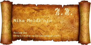 Nika Melánia névjegykártya